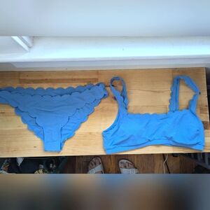 Square Neck Scallop Bikini Set